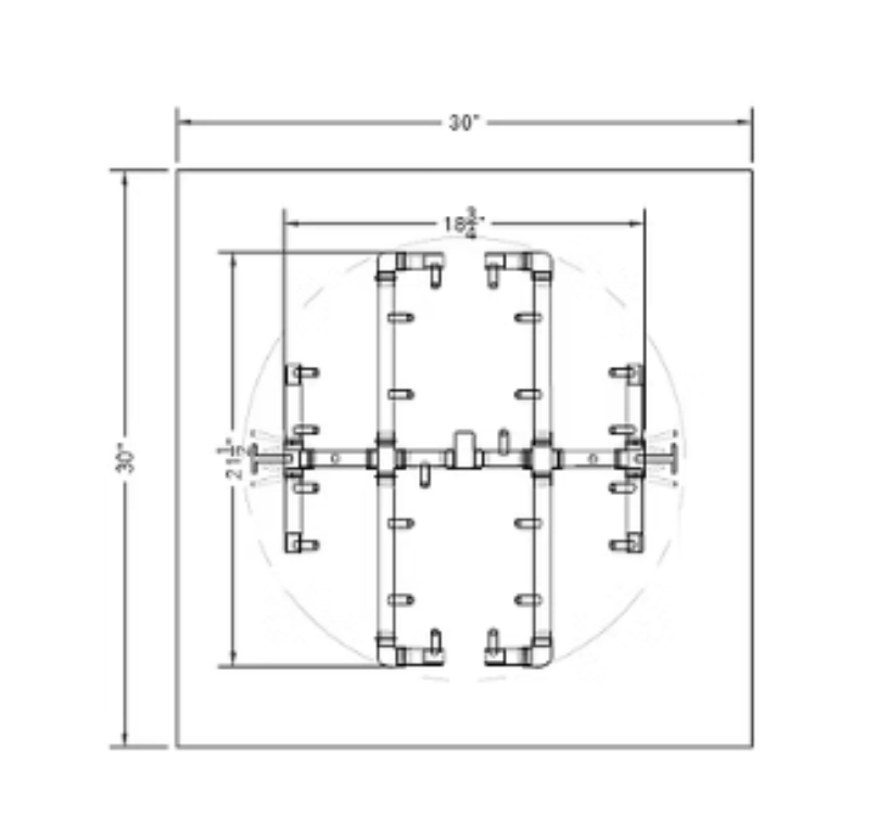 Universal Gas Insert Kit for Square openings 39"- 42"  240K BTU 19.5" x 21.5" Original Brass Burner