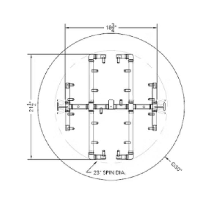 Universal Gas Insert Kit for Circular openings 39"- 42"-240K BTU 19.5" x 21.5" Original Brass Burner