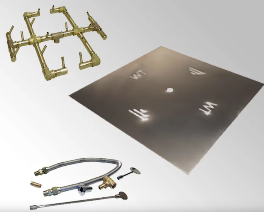 CFB180LP Original Brass Burner with WATERSTOP® + 27.25" Square Aluminum Plate + FK1 +