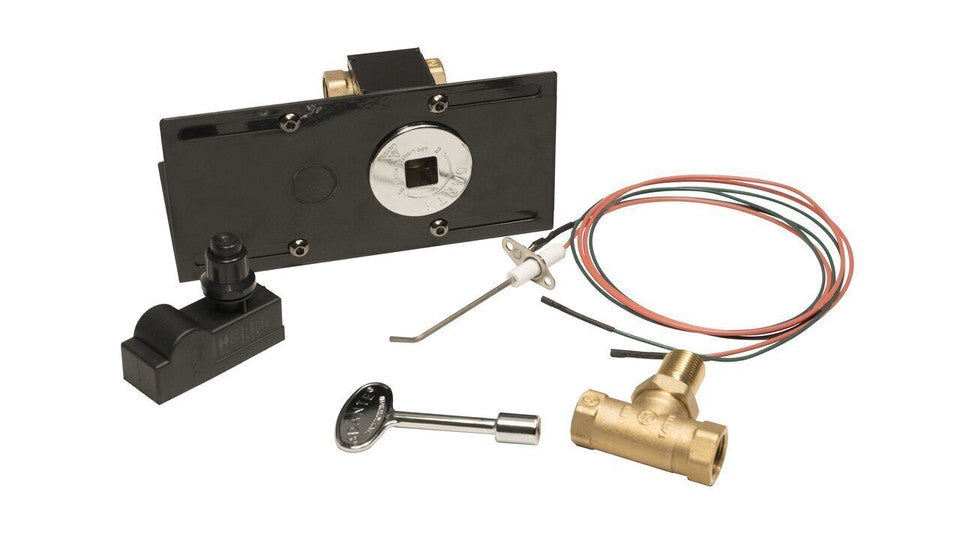 Push Button Ignition Kit + Mounting Bracket + 1/2” Key Valve + (2) Pre-mounted 1/2” Street Elbows