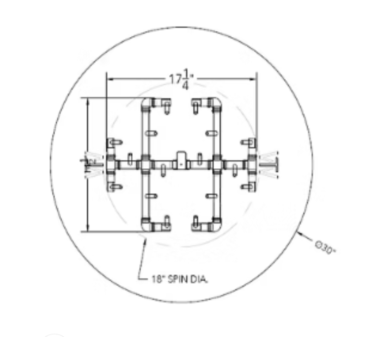 Universal Gas Insert Kit for Circular openings 29"-32"-180K BTU 17" x 15" Original Brass Burner