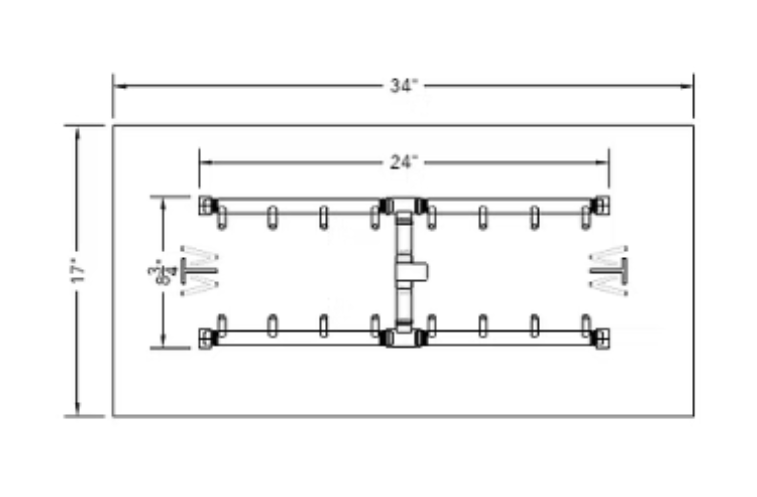 Universal Gas Insert Kit for Rectangular openings 17 1/2" - 20 1/2" x 32” - 35" - 160K BTU 18" x 7"