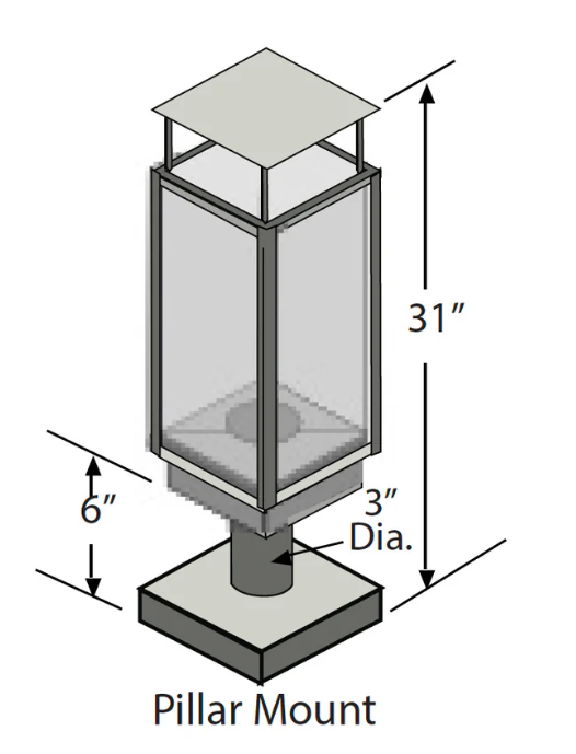 Pillar Mount - 3" x 11"