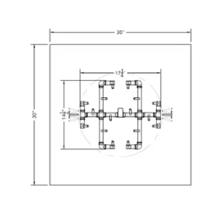 Universal Gas Insert Kit for Square openings 29" - 32" - 180K BTU 17" x 15" Original Brass Burner